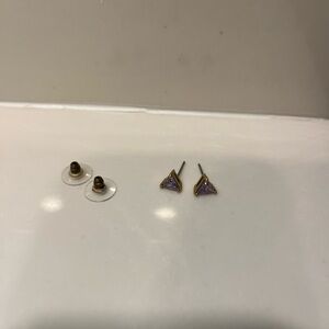 Purple triangle earrings